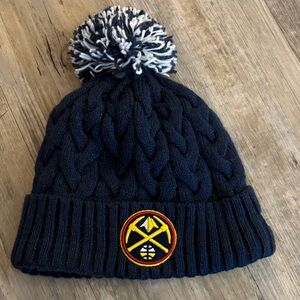 Sparkle Navy Blue Knit Beanie with Pom Pom - Denver Nuggets